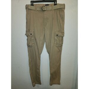 St John's Bay Men's Cargo Pants, Tan, Tag:34x34, Actual Measurements 34x32